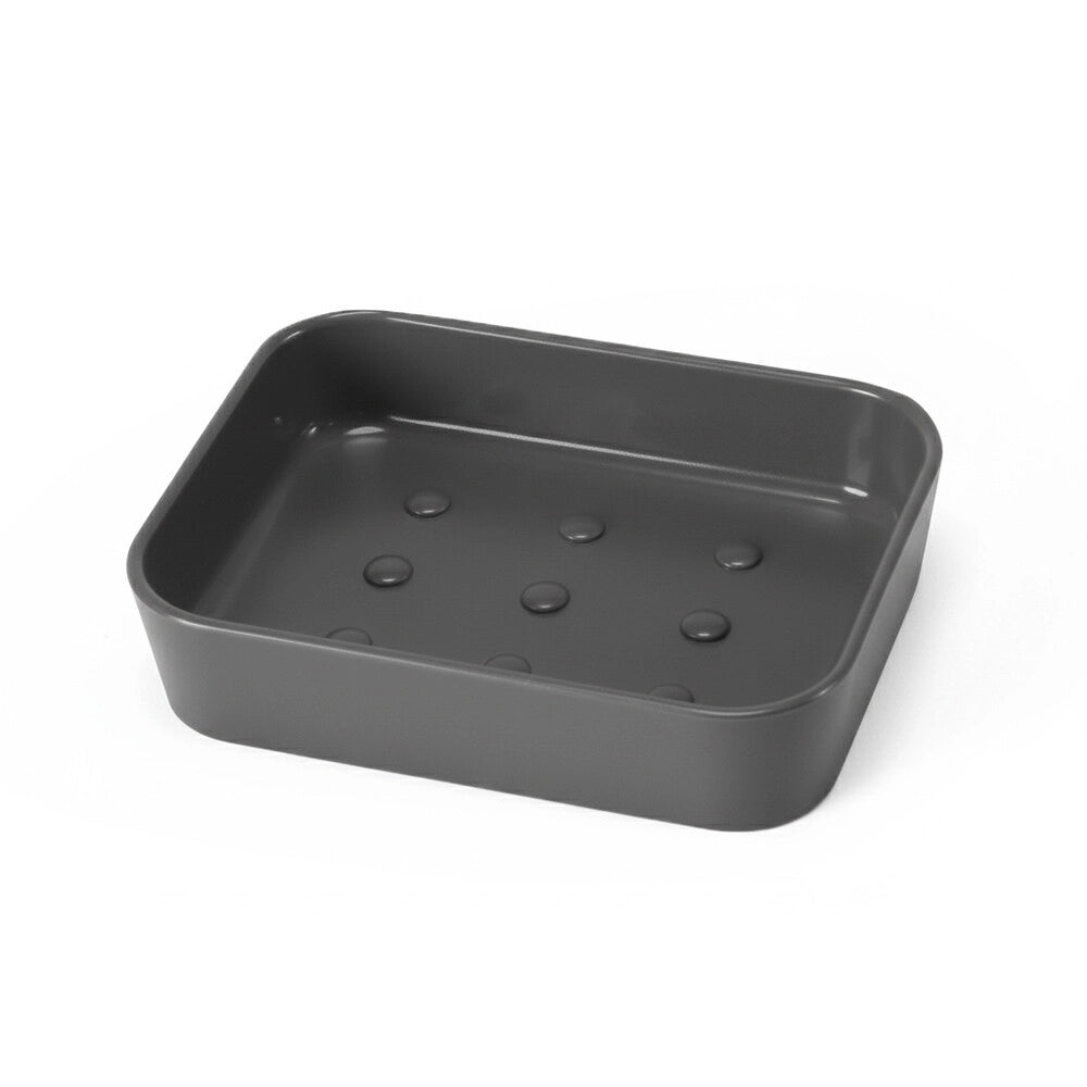Set accessori bagno completo da 4 pezzi in plastica grigio e cromo Star