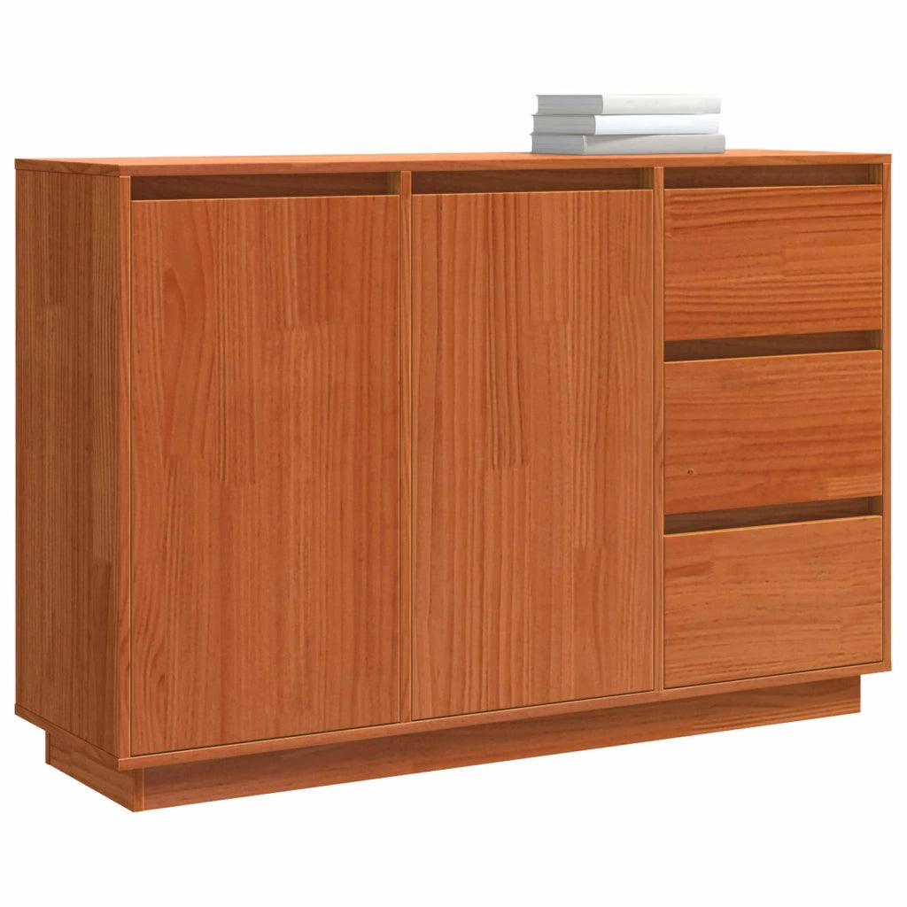 Credenza Rovere Marrone 111 x 34 x 75 cm Pino massello 869877