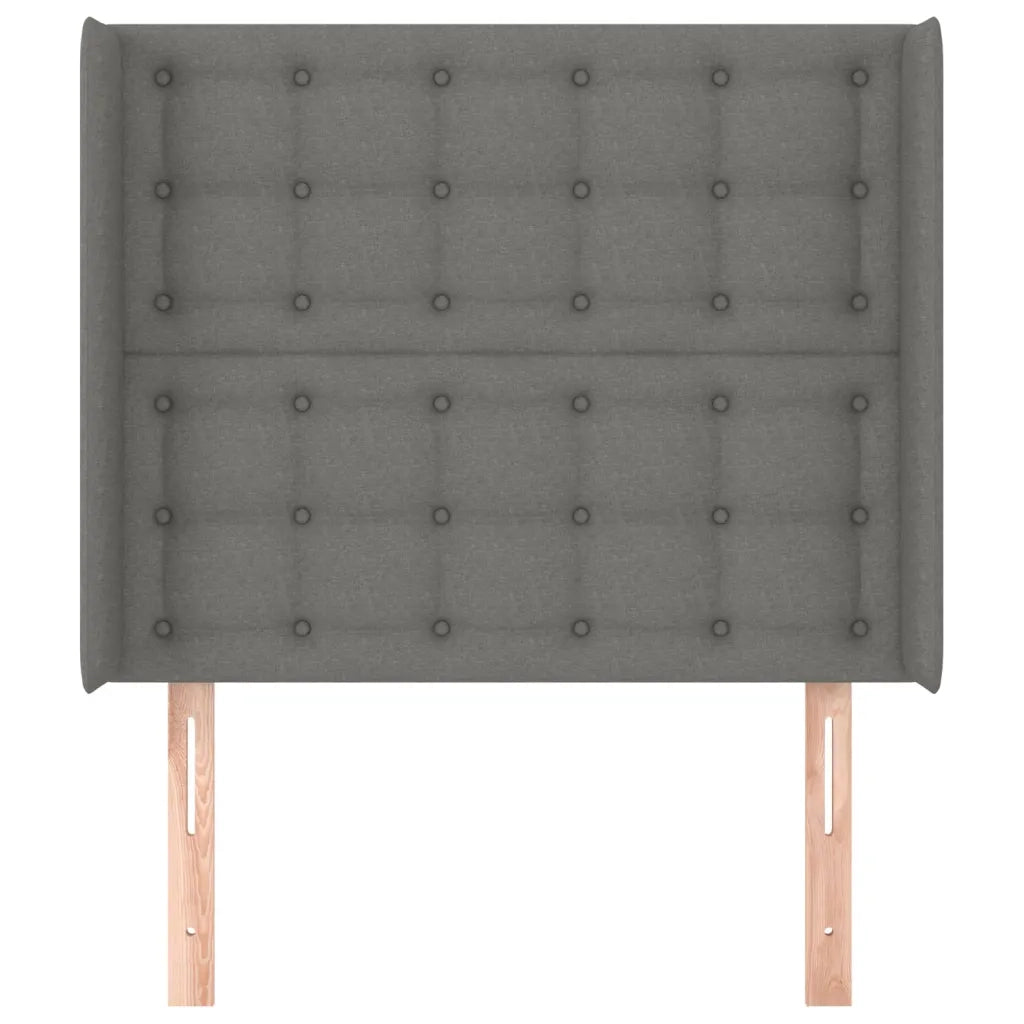 Testiera ad Orecchio-Testata con Orecchie GrigioScuro 103x16x118/128cm inTessuto 710366