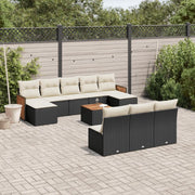 Set Divani da Giardino 11 pz con Cuscini in Polyrattan Nero 3260474