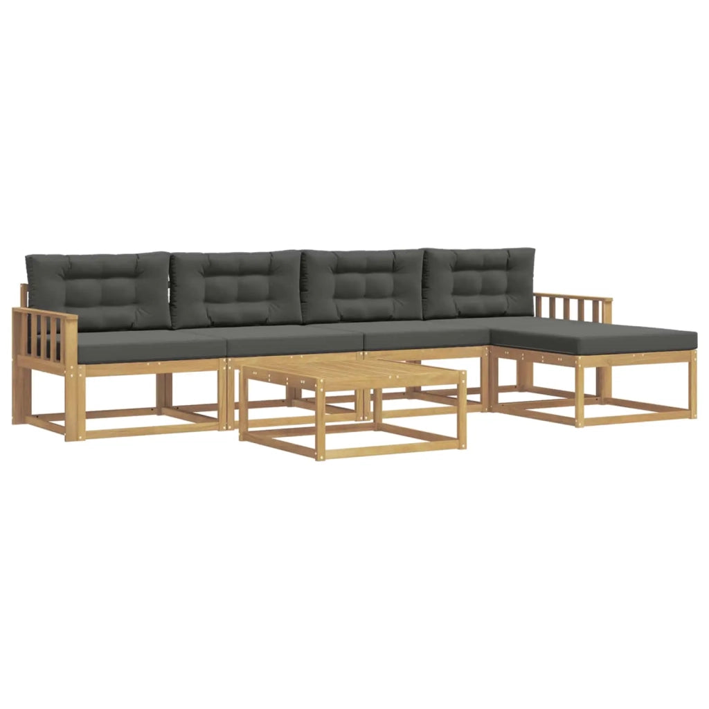 Set di divani da esterno 6 pz Bianco e Antracite Poliestere 3386336