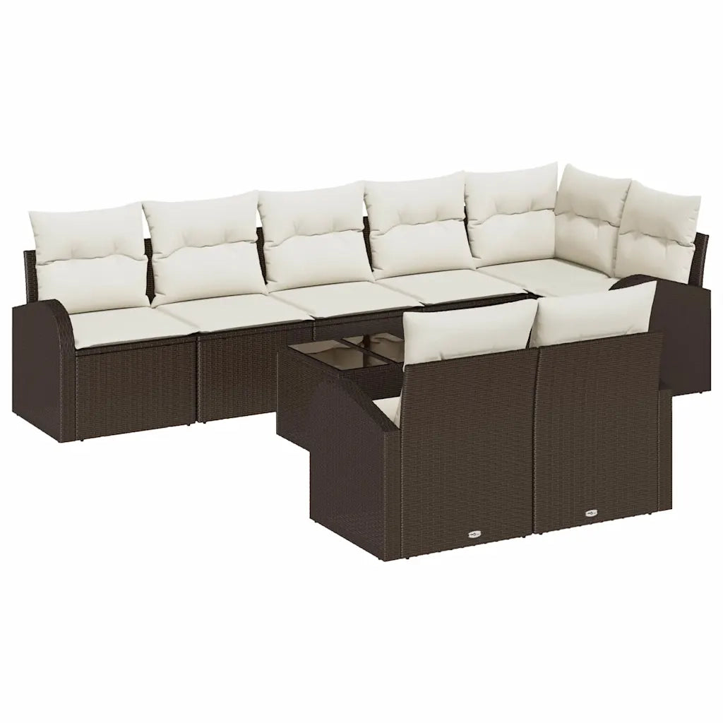 Set Divano da Giardino Marrone e Crema 55 x 55 x 37 cm