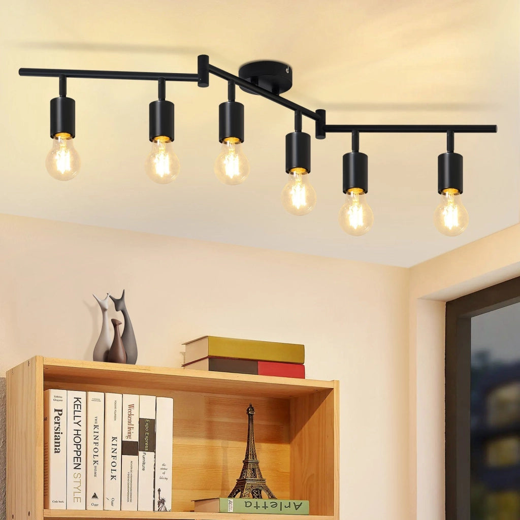 ZMH Faretto da soffitto neri E27 orientabili 350° vintage per camera letto