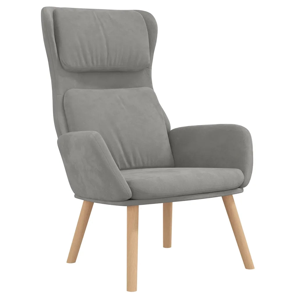 Poltrona Relax | Sedia Relax Grigio Chiaro in Velluto