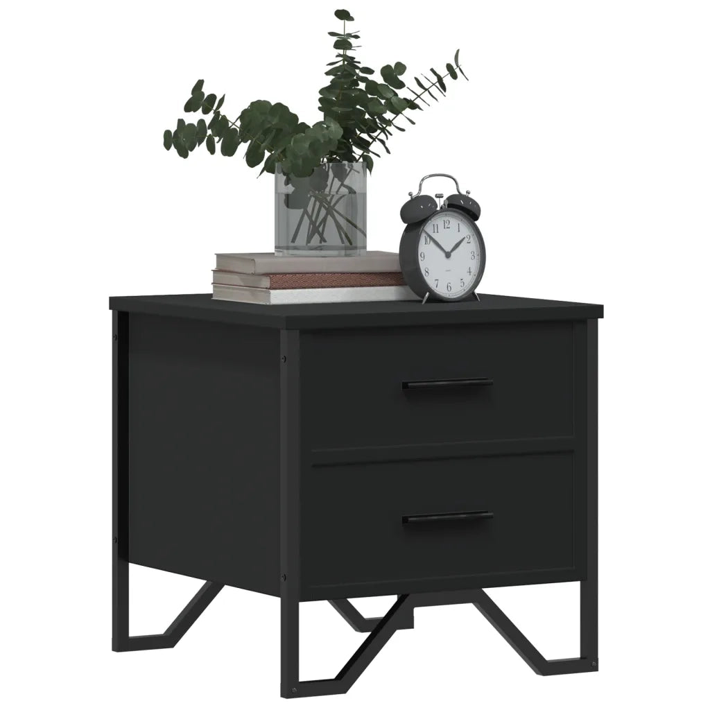Comodino Nero 40x41x40 cm in Truciolato 848504