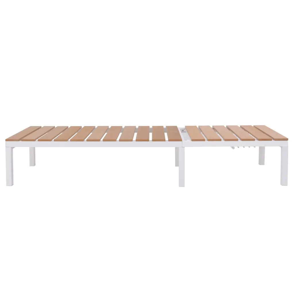 Lettino Prendisole in Alluminio e WPC Marrone 42868