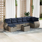 Set Divano da Giardino 8 pz con Cuscini Grigio in Polyrattan 3325617