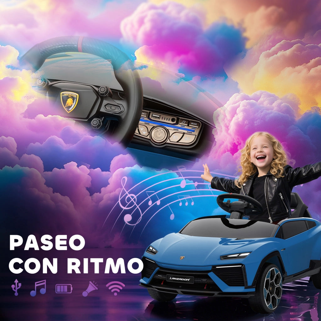 Auto elettrica per bambini ¨C zephmum ¨C Blu, 12V, telecomando