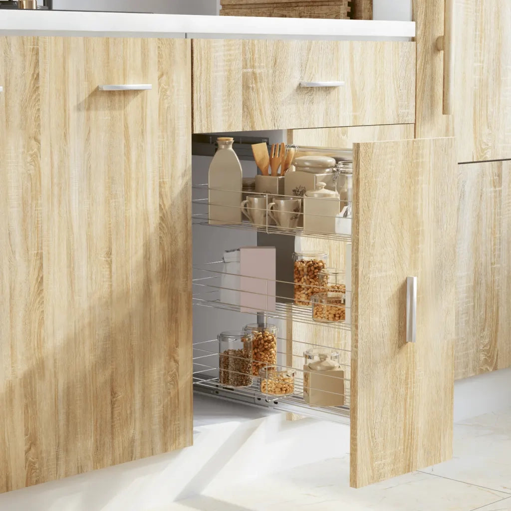 Cestino da Cucina in Rete a 3 Livelli-Scaffale per Cucina Argento 47x25x56 cm