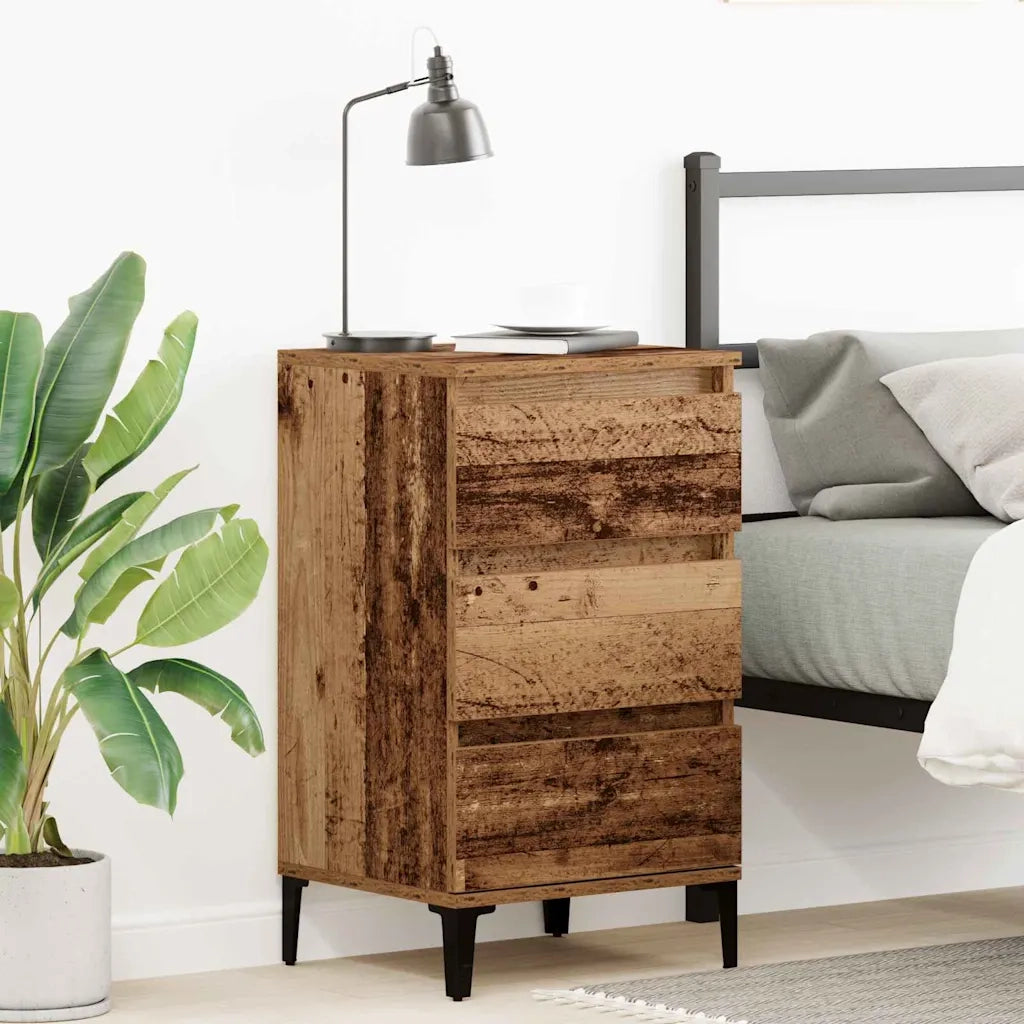 Armadio da Notte con cassetto Legno vecchio 45 x 35 x 44 cm 863437