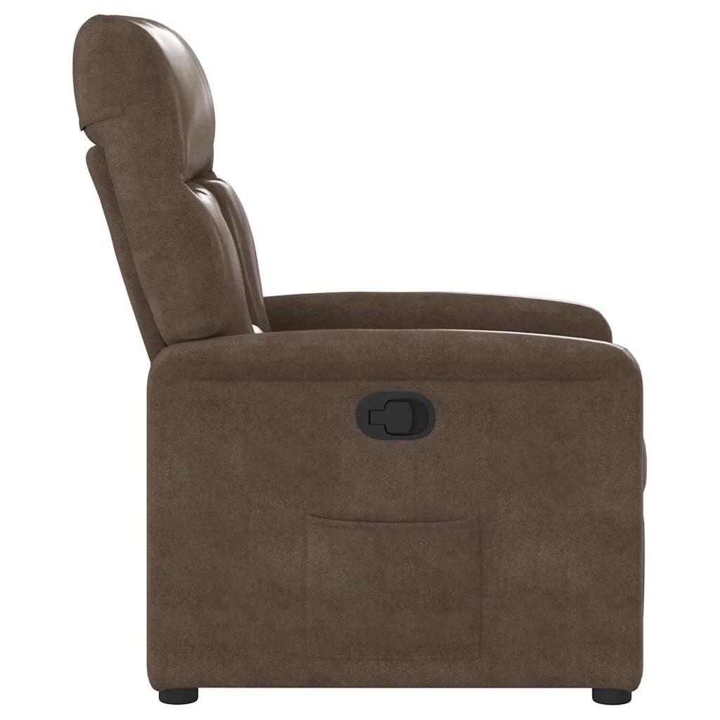 Poltrona Reclinabile Marrone in Tessuto di Microfibra 4015562
