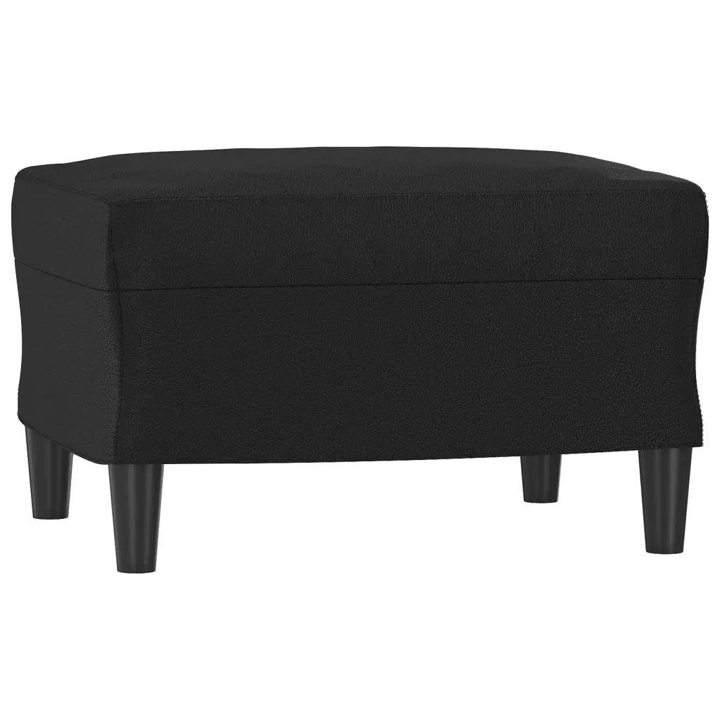 Poltrona con Poggiapiedi Nero 60 cm in Similpelle 3201117