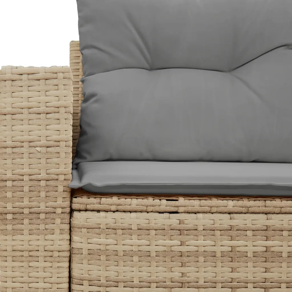 Divano da Giardino con Cuscini a 2 Posti Beige in Polyrattan 366093