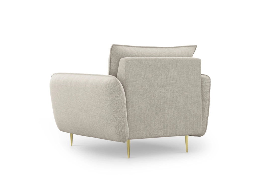 Cosmopolitan Design - Poltrona "Vienna" in tessuto strutturato beige chiaro 