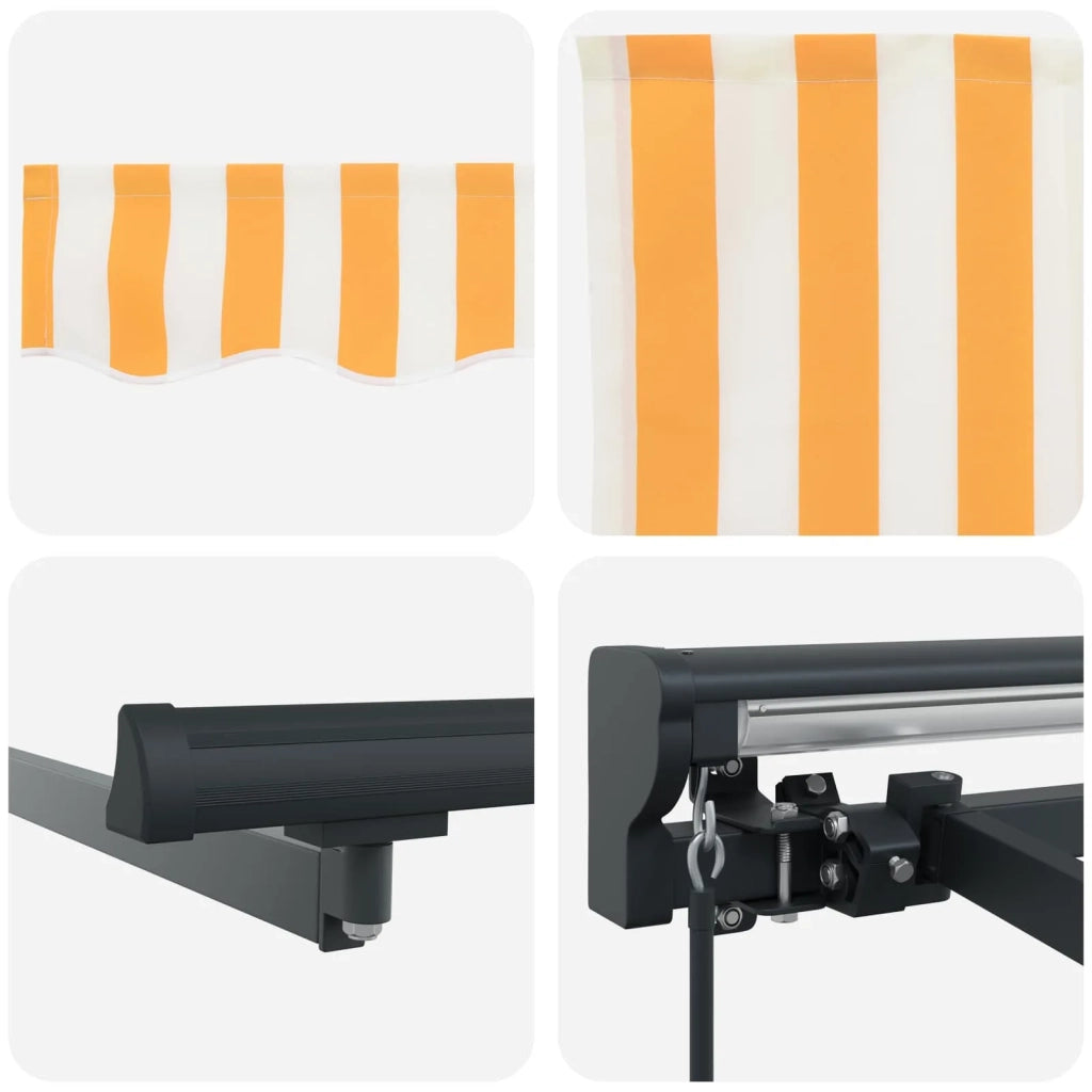Tenda retrattile manuale Giallo e Bianco 4 × 3,5 m 3420441