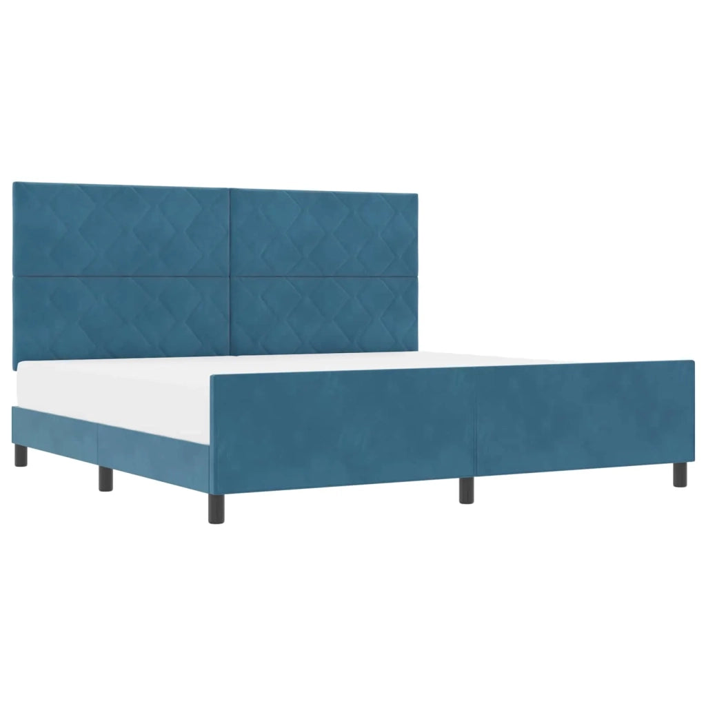 Letto a molle con testiera Blu Scuro 200 x 200 cm Velluto 3345033