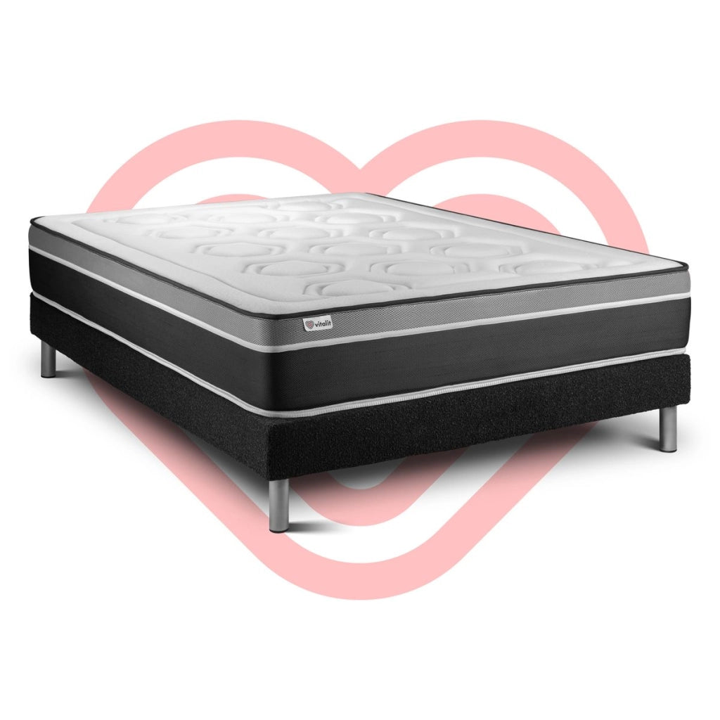 Letto con materasso VITAL CARE 150 x 200 cm Rete Kit Nero