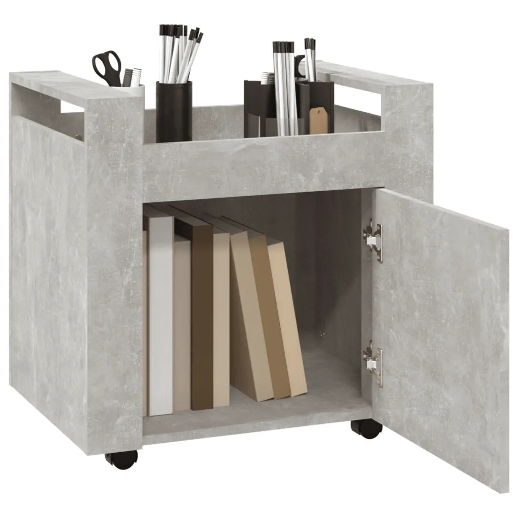 Carrello Scrivania Grigio cemento 60x45x60 cm Legno Multistrato CFW7409642