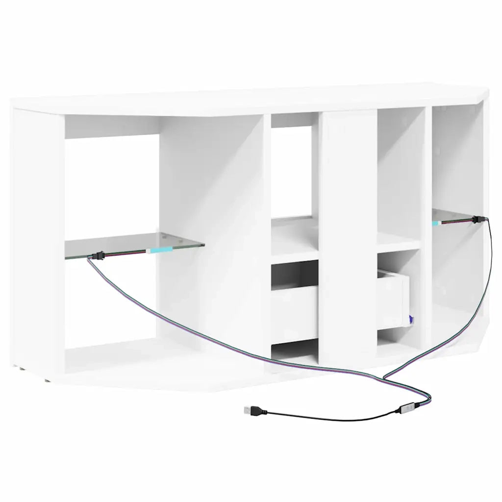 Mobile TV LED Angolare Bianco 100 x 40 x 50 cm 889795