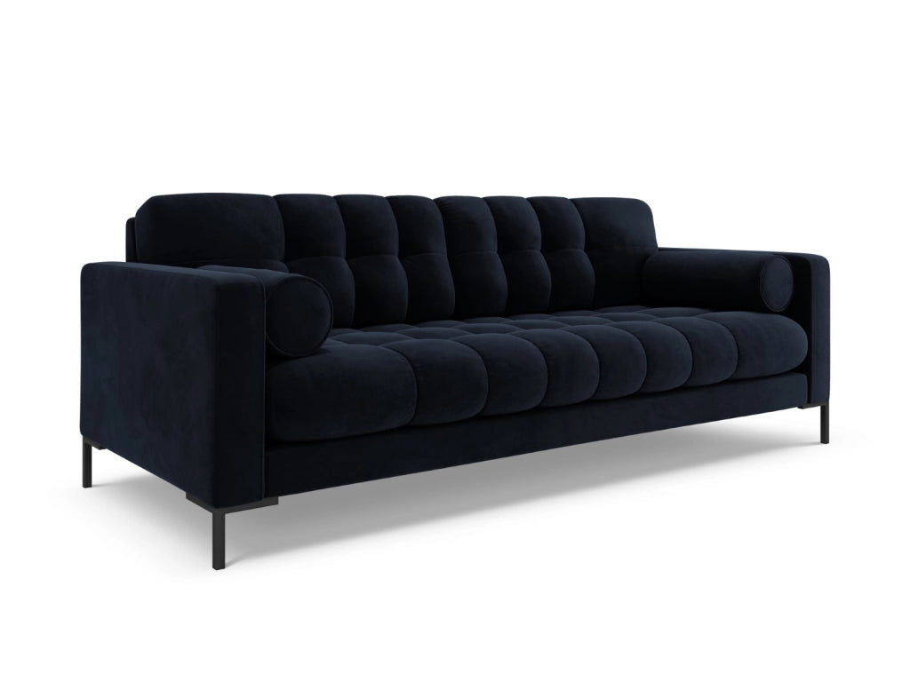Cosmopolitan Design - Divano "Bali" 4 posti in velluto blu scuro 