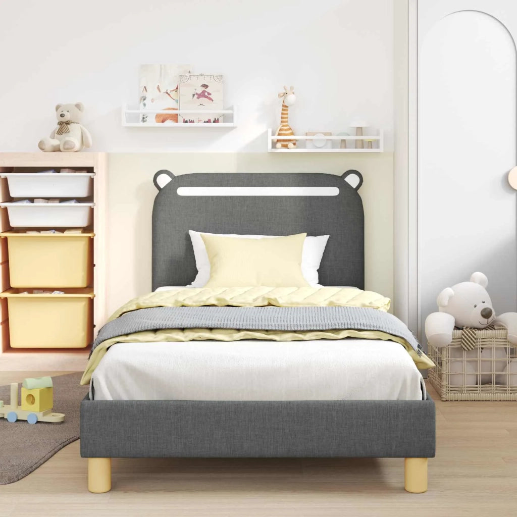 Struttura letto Bambini | Letto Infantile | Lettino con testata Grigio Scuro 90 x 200 cm