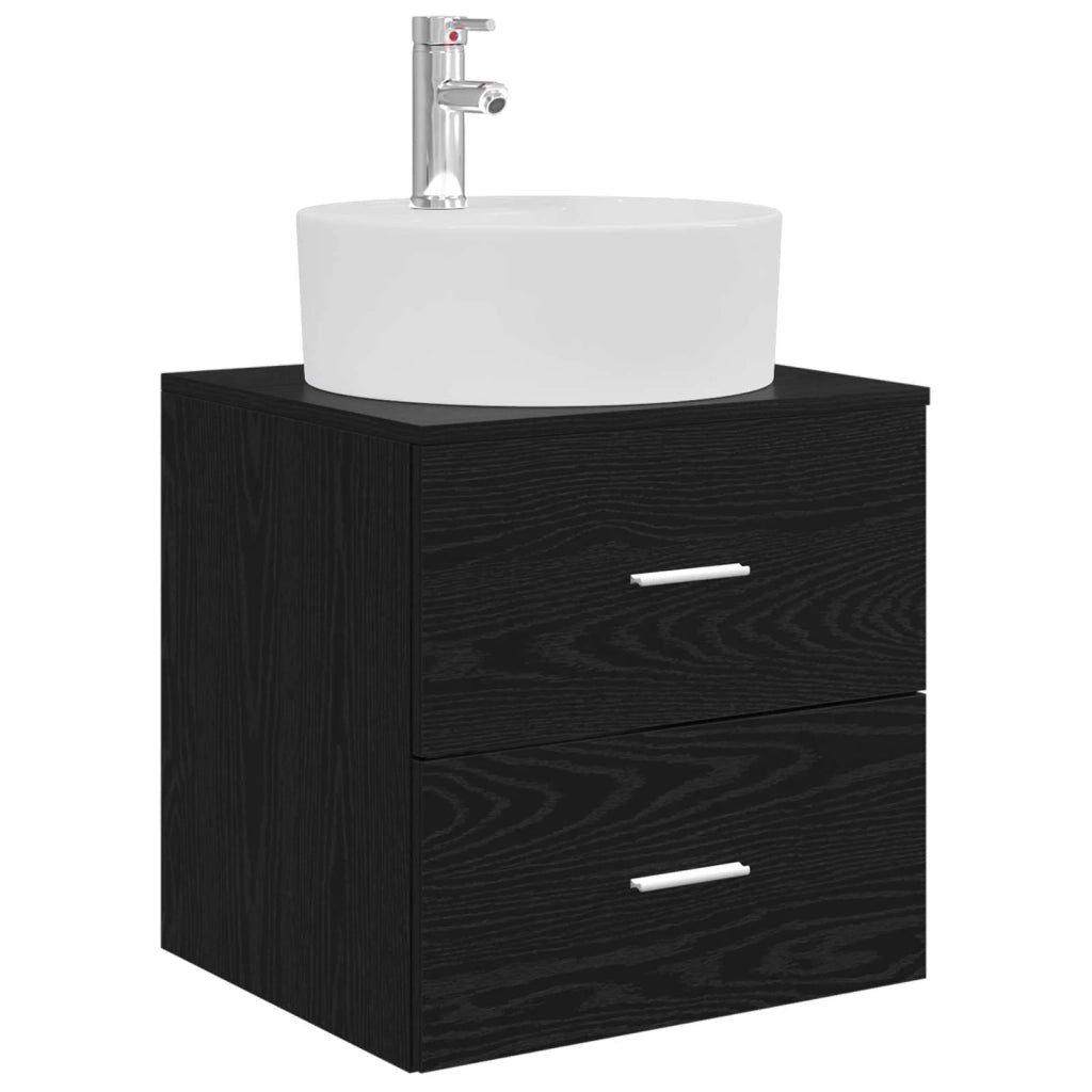 Set di mobili per il bagno 4 pz Rovere Nero 3406904