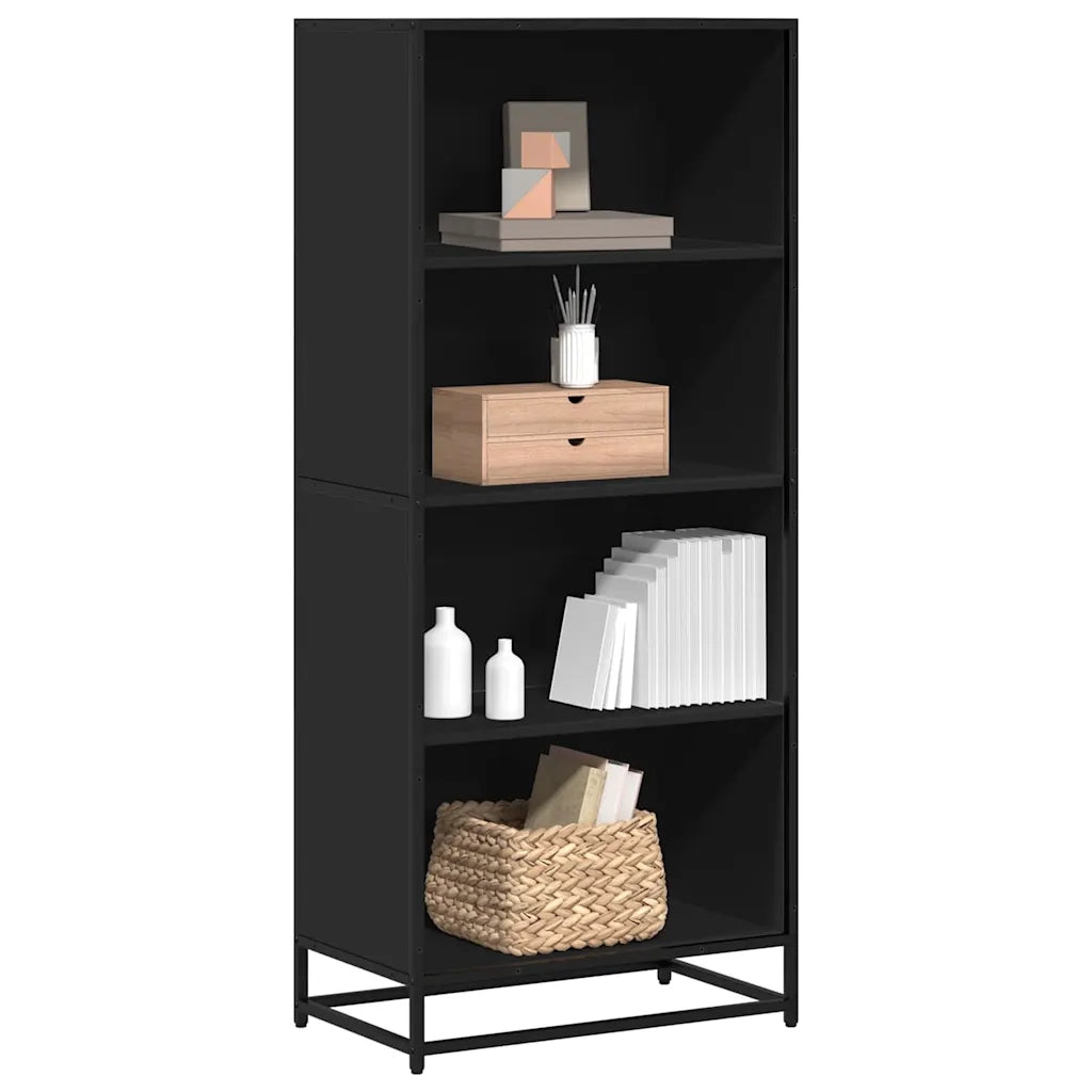 Libreria Nera 60x35x139 cm in Truciolato 3300840