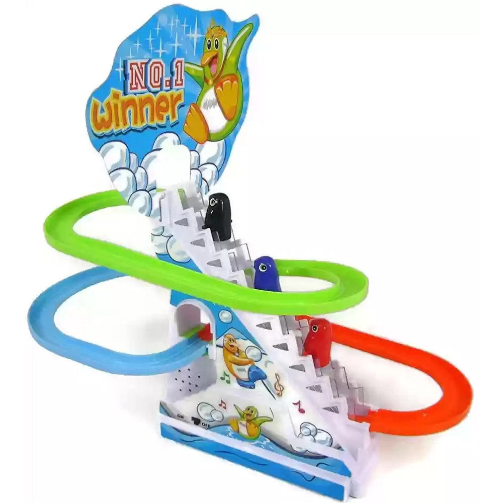 Trade Shop - Pinguini Gara Competizione Race Twinkling Funny Luci Suoni Movimento Bimbi Gioco -