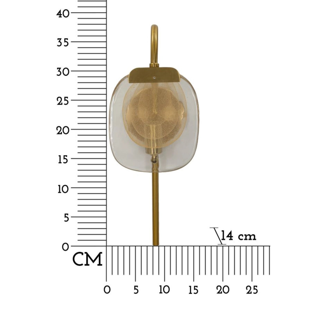 Lampada a Parete VKH68, Oro, Metallo, 15x14x38 cm