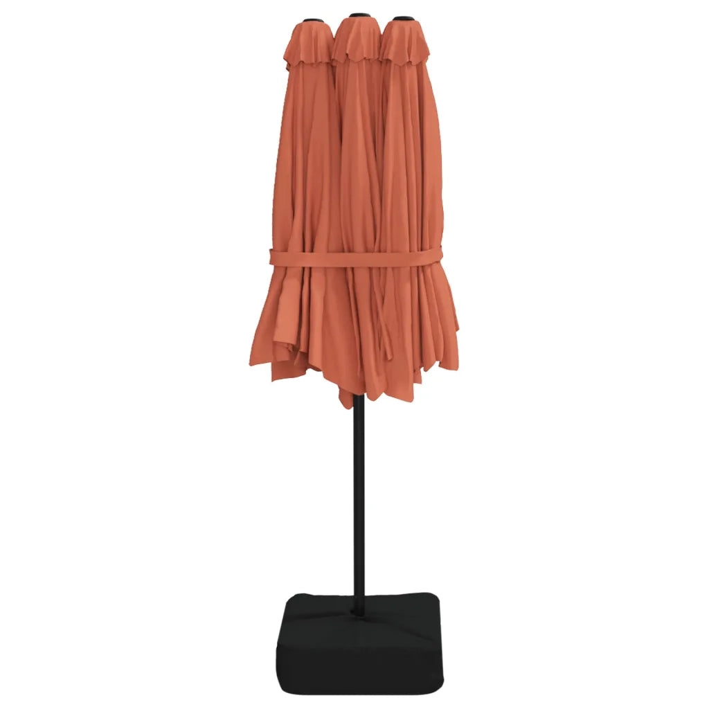 Ombrello | Parasolne a Doppia Testa con LED Terracotta 449x265 cm