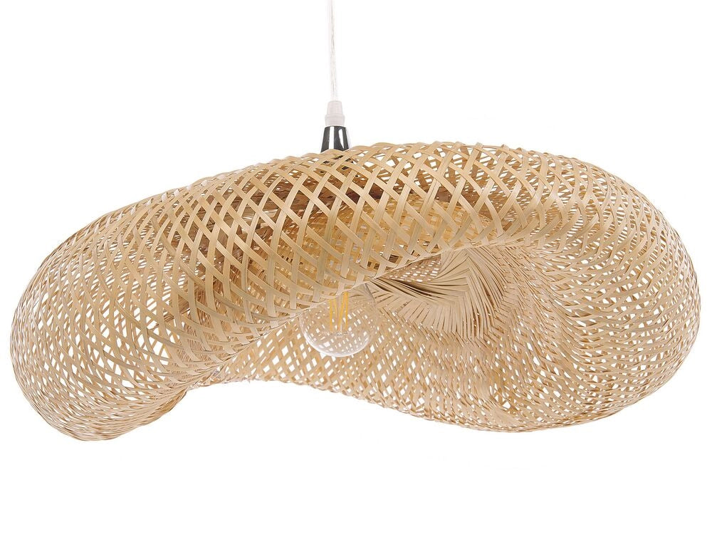 Lampada a sospensione in legno di bambù in legno Boho lampadario