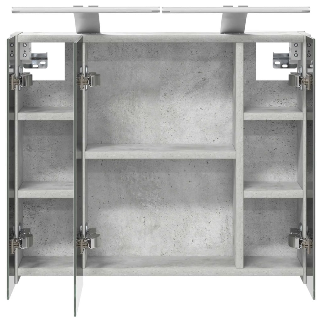 Mobiletto per specchio da bagno Grigio cemento 889082