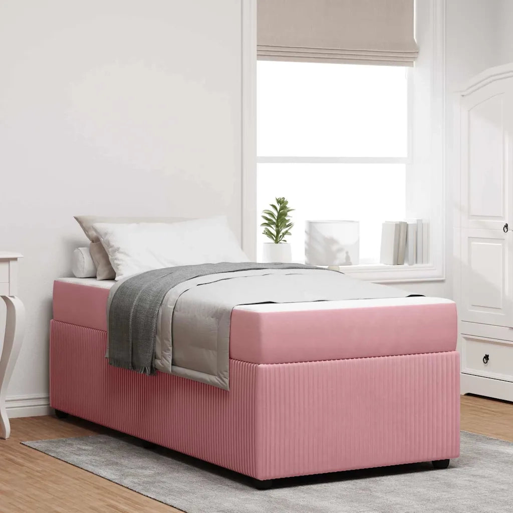Struttura del letto con materasso-Giroletto Rosa 100 x 200 cm Tessuto