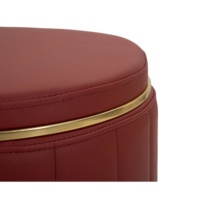 Puff Con Contenitore London Rosso cm ø 46,5x44
