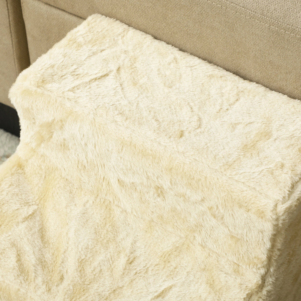 Scaletta per Cani 3 Gradini con Fodera Removibile ¨C Xylo ¨C Beige 46x35x35 cm