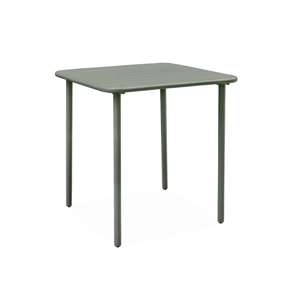 Tavolo da giardino in metallo 2 posti, 70cm, verde kaki
