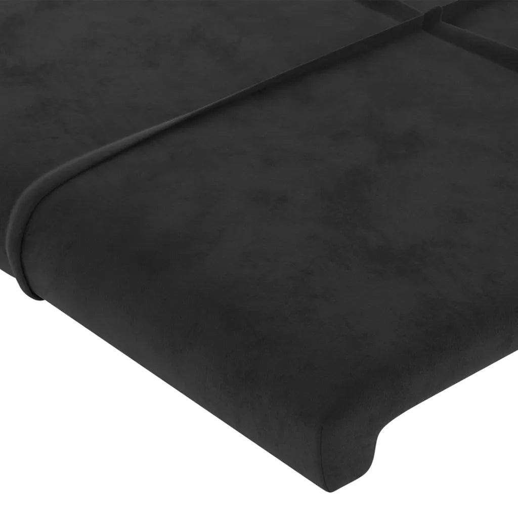 Testiera | Testata ad Orecchio Nera 103x16x118/128 cm in Velluto