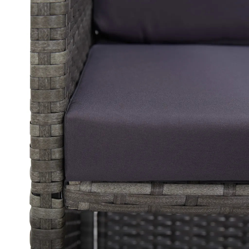 Set da Pranzo da Giardino 5 pz Polyrattan e Acacia Antracite 46368
