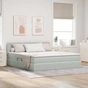Letto con Contenitore Grigio chiaro 160 x 200 cm Velluto