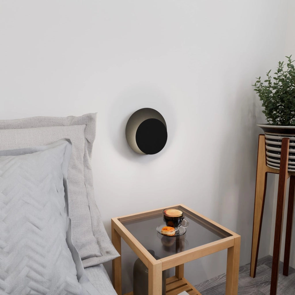 Applique da parete Emibig Circle nera G9 1 luce 22x20 cm