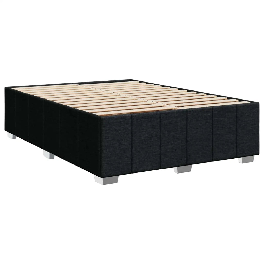 Letto box spring con materasso Nero 140 x 190 cm Tessuto 3452665
