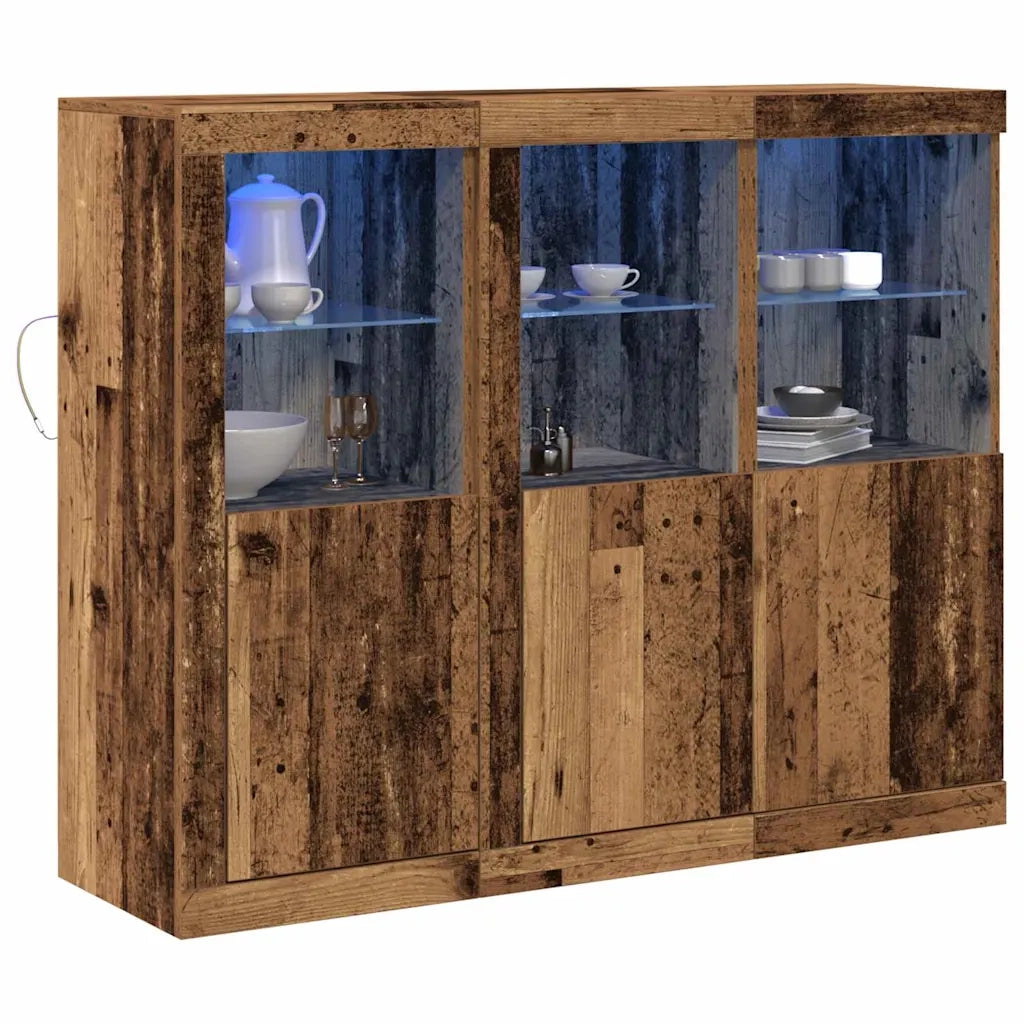 Madia LED 3 pcs Legno vecchio 123 x 37 x 100 cm 3333117