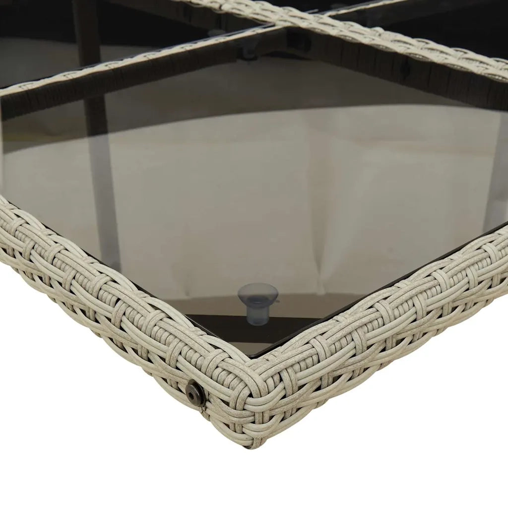 Set Pranzo Giardino 11pz con Cuscini Grigio Chiaro Polyrattan 3211511