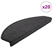 Tappetini per scale 20 pz 65x24x4 cm Antracite Semicircolari Grandi 3365789