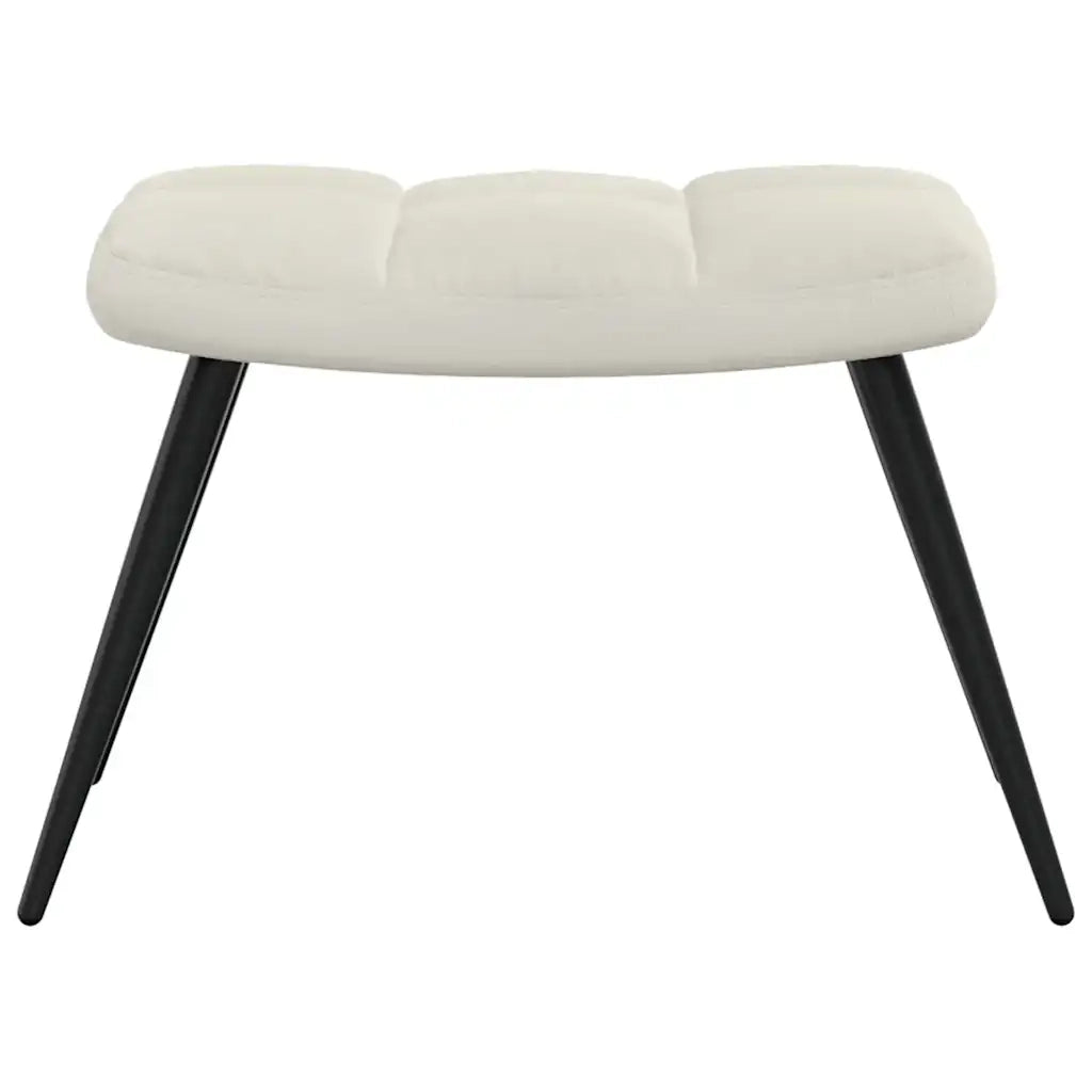 Poltrona Relax | Sedia Relax con Poggiapiedi Bianco Crema in Velluto