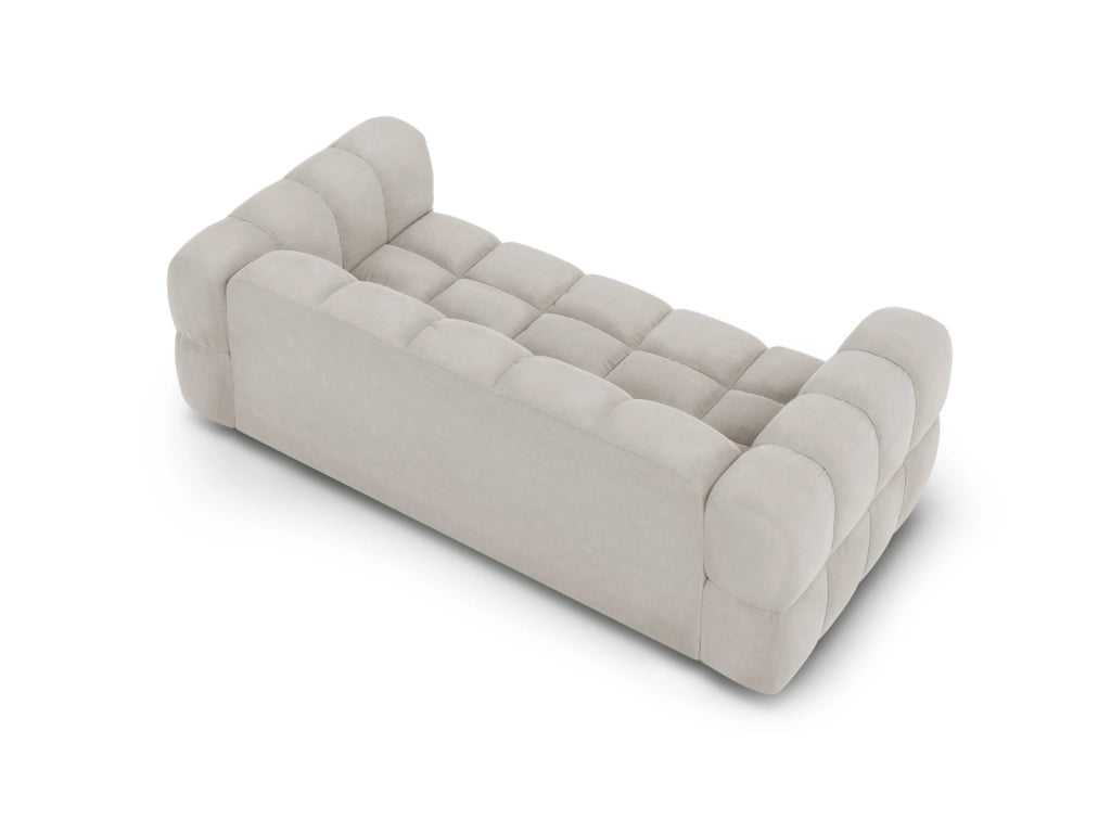Cosmopolitan Design - Divano "Sky" 3 posti in velluto beige chiaro 