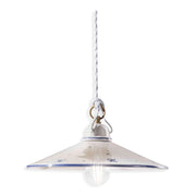 Sospensione Classica Asti Ceramica E Ottone Decorato Filo Blu 35Cm 1 Luce E27