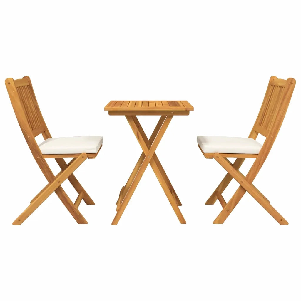 Set Bistro da Giardino 3 pcs Marrone Legno di Acacia Massello 42000951