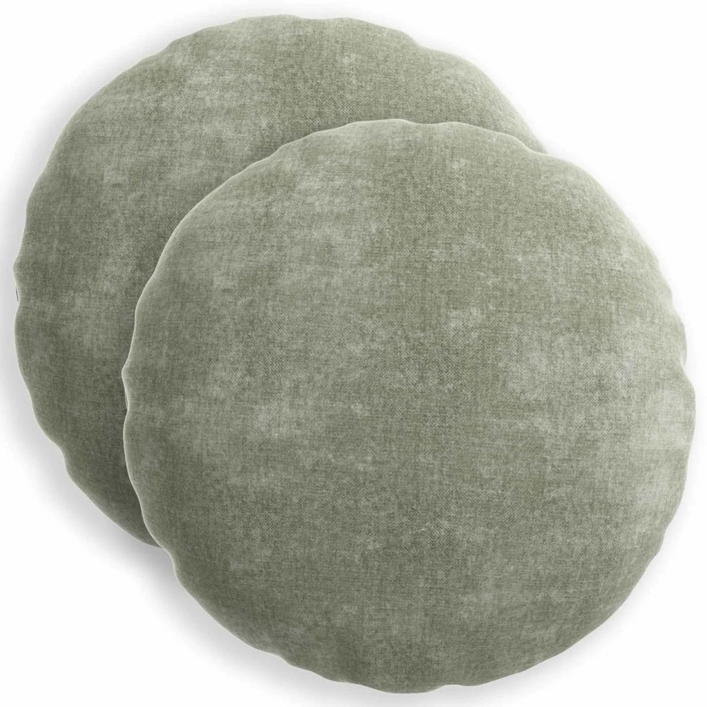 Federa 2 pz HEERLEN Verde Ø 40 cm Tessuto Chenille 922315