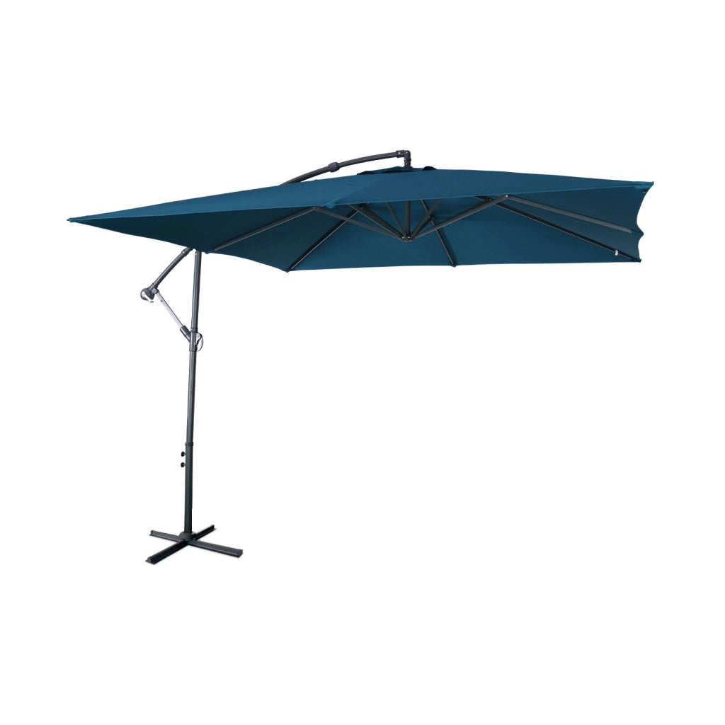Ombrellone quadrato eccentrico, 3x3m, blu